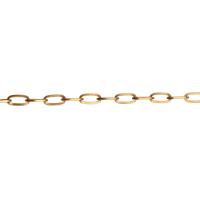Cadena Ovalada de Metal, cadena de rectángulo, dorado, 10x5x1mm, longitud:1 m, Vendido por m