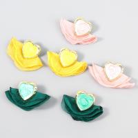 Enamel Zinc Alloy Stud Earring, with Cloth, fashion jewelry & for woman 
