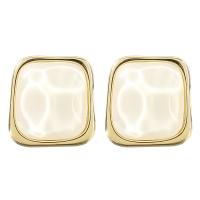 Resin Zinc Alloy Earring, with Resin, fashion jewelry & for woman, white 
