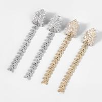 Zinc Alloy Rhinestone Drop Earring, fashion jewelry & for woman & with rhinestone 