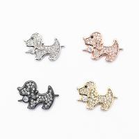 Cubic Zirconia Micro Pave Brass Connector, Dog, plated, fashion jewelry & micro pave cubic zirconia 