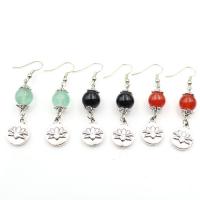 Gemstone Drop Earring, Natural Stone, with Iron & Zinc Alloy, platinum color plated, vintage & for woman 