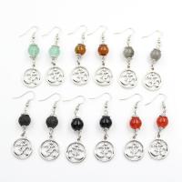 Gemstone Drop Earring, Natural Stone, with Iron & Zinc Alloy, platinum color plated, vintage & for woman 