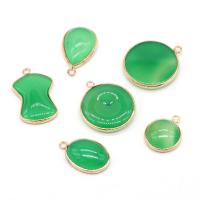 Jade Malaysia Pendant, with Brass, gold color plated green, 16-32mm 
