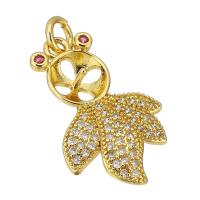 Cubic Zirconia Micro Pave Brass Pendant, Goldfish, gold color plated, micro pave cubic zirconia & hollow Approx 2mm 