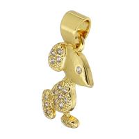 Cubic Zirconia Micro Pave Brass Pendant, Mouse, gold color plated, micro pave cubic zirconia Approx 3mm 