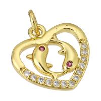 Cubic Zirconia Micro Pave Brass Pendant, Butterfly, gold color plated, micro pave cubic zirconia & hollow Approx 2mm 