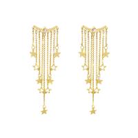 Fashion Fringe Earrings, Zinc Alloy, gold color plated, for woman 