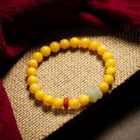 Beeswax Bracelet, with Hetian Jade & Yunnan Red Agate, for woman, 8mm Approx 16 cm 