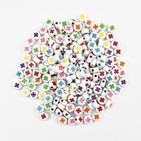Mode Kunststoff-Perlen, Kunststoff, flache Runde, DIY, gemischte Farben, 6.8x3.7mm, 500PCs/Tasche, verkauft von Tasche