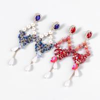 Resin Zinc Alloy Earring, with ABS Plastic Pearl & Resin, fashion jewelry & for woman 