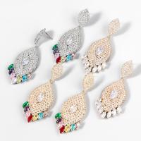 Zinc Alloy Rhinestone Drop Earring, fashion jewelry & for woman & with rhinestone 