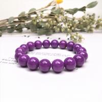 Natural Lepidolite Bracelet, Round & for woman, purple cm 