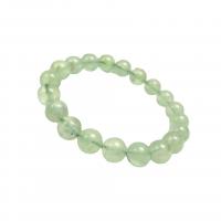 Natural Prehnite Bracelet, Round, Unisex light green cm 