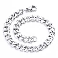 Collar de cadena de acero inoxidable, unisexo & diverso tamaño para la opción, color original, Vendido por UD