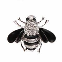 Rhinestone Zinc Alloy Brooch, Bee, plated, Unisex & faceted & with rhinestone 