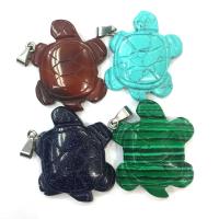 Pendentif bijoux de pierre gemme, Pierre naturelle, tortue, différents matériaux pour le choix & unisexe, plus de couleurs à choisir Vendu par PC