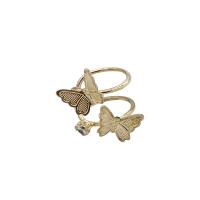Earring Cuff and Wraps, Zinc Alloy, Butterfly, plated, for woman & with rhinestone 15mm 