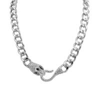 Collar de la joyería de titanio, Partículas de acero, para mujer & con diamantes de imitación, color original, longitud:aproximado 15.35 Inch, Vendido por UD