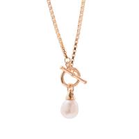 Freshwater Pearl Brass Necklace, with Freshwater Pearl, plated, fashion jewelry & for woman Approx 16.14 Inch 