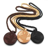 Wood Necklace, Hemu Beads, Unisex 8*8mm,6.7*8cm Approx 35.43 Inch 