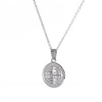 Stainless Steel Jewelry Necklace, 304 Stainless Steel, Compass, plated, for woman Approx 15.3 cm 