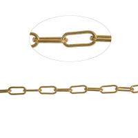 Латунная цепочка с овальными звеньями, Латунь, Овальный цепь, Золотой длина:1 м, продается м