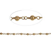 Cadena Bola de Metal, cadena de la bola, dorado, 13x3mm, longitud:1 m, Vendido por m