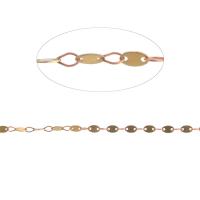 Cadena de barra de latón , metal, cadena de la bola, dorado, 5x3mm, longitud:1 m, Vendido por m