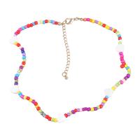 CCB ожерелье ювелирные изделия, цинковый сплав, с канифоль, с 3.07 наполнитель цепи, ювелирные изделия моды & Женский, разноцветный, длина:17.08 дюймовый, продается Strand