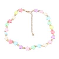 CCB Jewelry Necklace, Zinc Alloy, with Resin & Copper Coated Plastic, with 22.91 extender chain, fashion jewelry & for woman, multi-colored .98 Inch 
