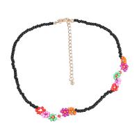 Glass Seed Beads Necklace, Zinc Alloy, with Seedbead, with 3.11 extender chain, fashion jewelry & for woman, multi-colored .92 Inch 