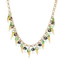 Resin Zinc Alloy Necklace, with Resin, with 1.10 extender chain, fashion jewelry & for woman, multi-colored .34 Inch 