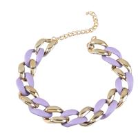 Resin Zinc Alloy Necklace, with Resin, with 4.37 extender chain, fashion jewelry & for woman, purple .74 Inch 