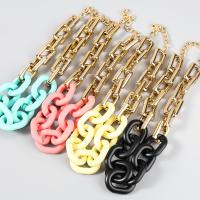Resin Zinc Alloy Necklace, with Resin, with 4.01 extender chain, plated, fashion jewelry & for woman .71 Inch 