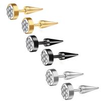 Stainless Steel Rhinestone Stud Earring, plated, fashion jewelry & with rhinestone 