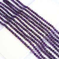 Natürliche Amethyst Perlen, rund, poliert, DIY & verschiedene Größen vorhanden & facettierte, violett, Länge:ca. 15 ZollInch, verkauft von Strang