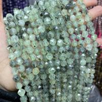 Prehnit-Perlen, Prehnit, rund, poliert, Star Cut Faceted & DIY & verschiedene Größen vorhanden, grün, Länge:ca. 15 ZollInch, verkauft von Strang