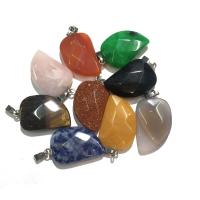 Gemstone ювелирные изделия Кулон, Природный камень, различные материалы для выбора & Мужская & граненый, Много цветов для выбора продается PC
