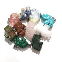 Gemstone ювелирные изделия Кулон, Природный камень, Слон, различные материалы для выбора & Мужская, Много цветов для выбора продается PC
