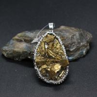 Gemstone Jewelry Pendant, Resin, with Rhinestone Clay Pave & Gemstone, irregular, druzy style & Unisex 35x50- 