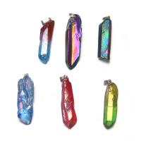 joyas de colgante de cristal de corazón, Irregular, chapado en colorido, unisexo, más colores para la opción, 10x40-15x45mm, Vendido por UD