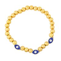 Evil Eye Jewelry Bracelet, Brass, gold color plated, fashion jewelry & enamel .09 Inch 