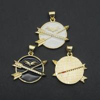 Cubic Zirconia Micro Pave Brass Pendant, plated, micro pave cubic zirconia & enamel 