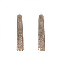 Fashion Fringe Earrings, Zinc Alloy, Tassel, plated, for woman & with rhinestone 