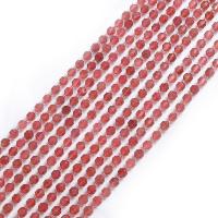 Strawberry Quartz Beads, with Seedbead, Lantern, polished, DIY & faceted, pink cm 