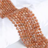 Sonnenstein Perle, mit Seedbead, Laterne, poliert, DIY & facettierte, orange, Länge:38 cm, verkauft von Strang