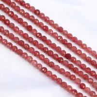 Strawberry Quartz Beads, Round, polished, DIY & faceted, pink cm 