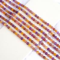 Gemischte Farbe Quarz Perlen, Natürlicher Quarz, rund, poliert, DIY, gemischte Farben, Länge:38 cm, verkauft von Strang