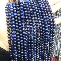 perles de disthène bleu, Rond, poli, DIY, bleu, 5-6mm cm Vendu par brin